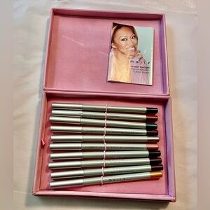 New! 10 Eyeliner + Case Mally Beauty Vibrant Collection Black, Green, Gold